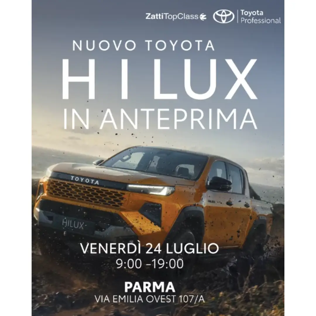 Nuovo Toyota Hilux: scopri dal vivo l'icona del pick-up a Parma