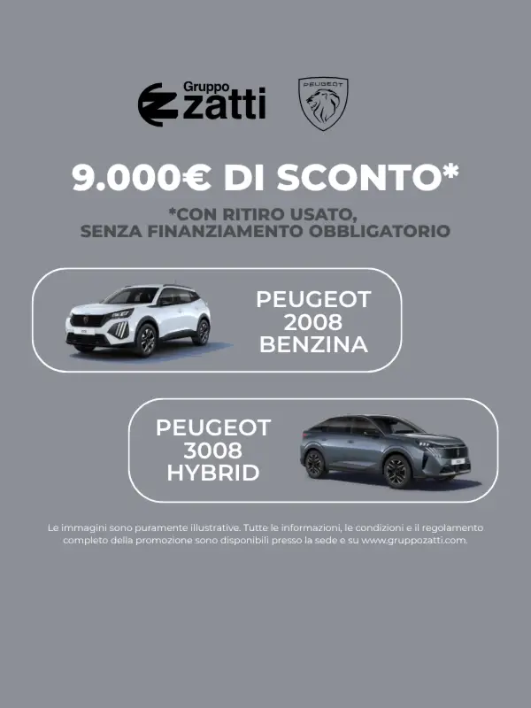 slider PEUGEOT: FINO A 9.000 € DI SCONTO