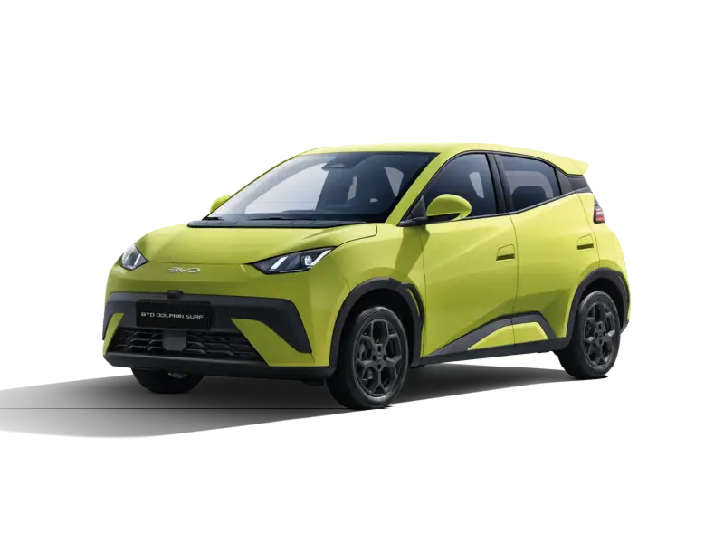 Nuova BYD DOLPHIN SURF vista anteriore, city car 100% elettrica dal design moderno e compatto disponibile presso Auto Zatti.
