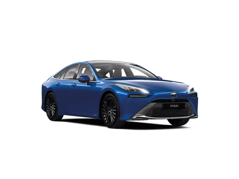 Nuova Toyota Mirai vista anteriore, berlina a idrogeno Fuel Cell disponibile da Auto Zatti a Mantova, Brescia e Verona.