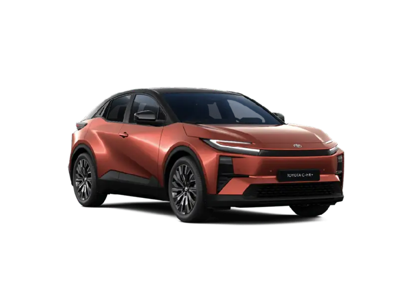 Nuova Toyota C-HR+ vista anteriore, SUV Coupé 100% elettrico disponibile da Auto Zatti a Mantova, Brescia e Verona.