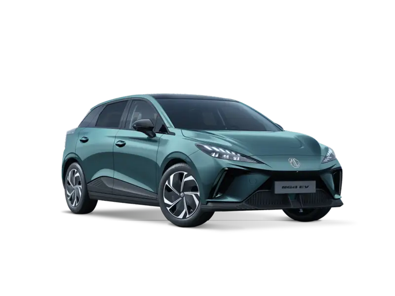 Nuova MG4 EV vista anteriore, hatchback 100% elettrica dal design moderno e sportivo disponibile presso Auto Zatti.