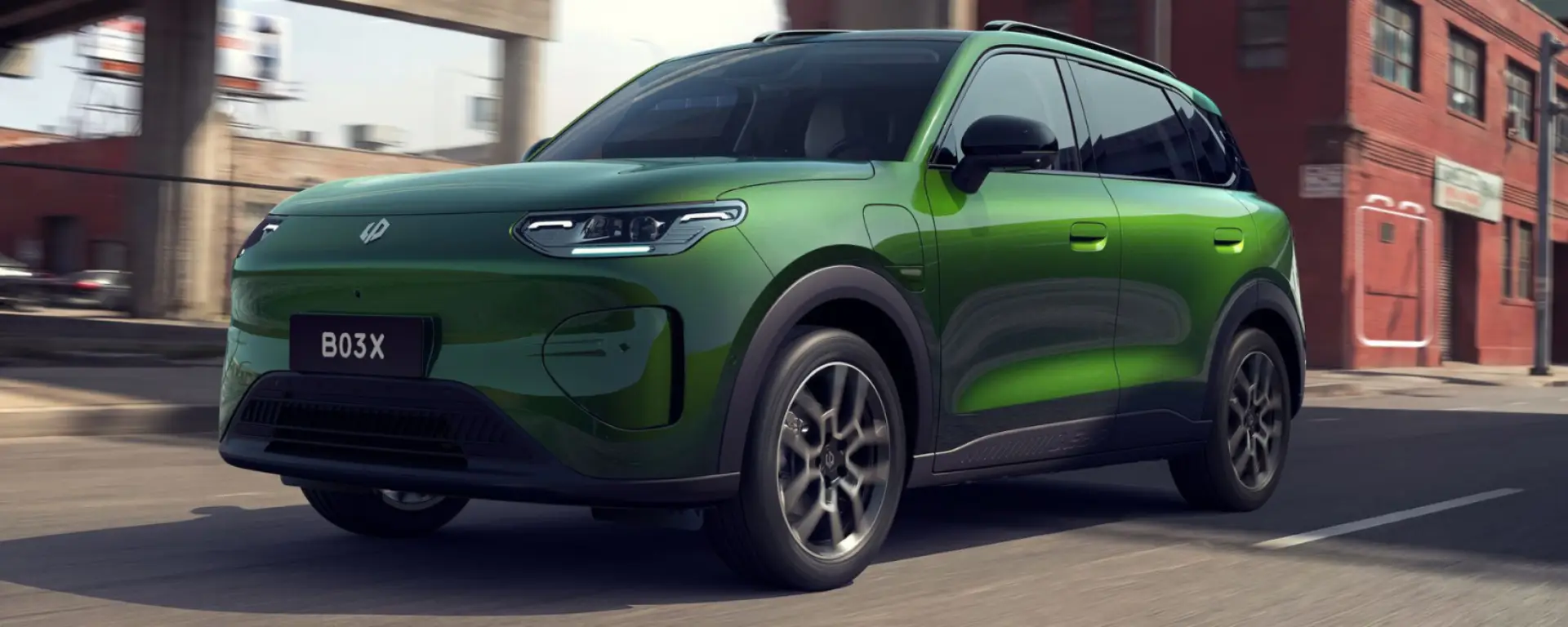 Nuova LEAPMOTOR B03X vista anteriore, SUV elettrico compatto disponibile da Auto Zatti a Mantova, Brescia e Verona.