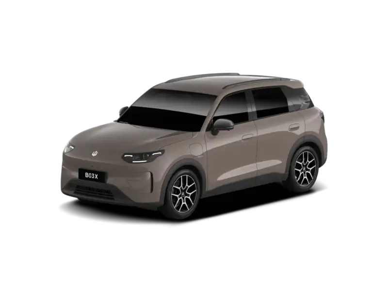 Nuova LEAPMOTOR B03X vista anteriore, SUV elettrico compatto disponibile da Auto Zatti a Mantova, Brescia e Verona.