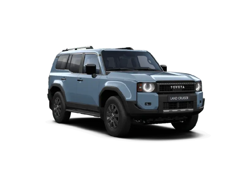 Nuova Toyota Land Cruiser vista anteriore, fuoristrada 4x4 Mild Hybrid disponibile da Auto Zatti a Mantova, Brescia e Verona.