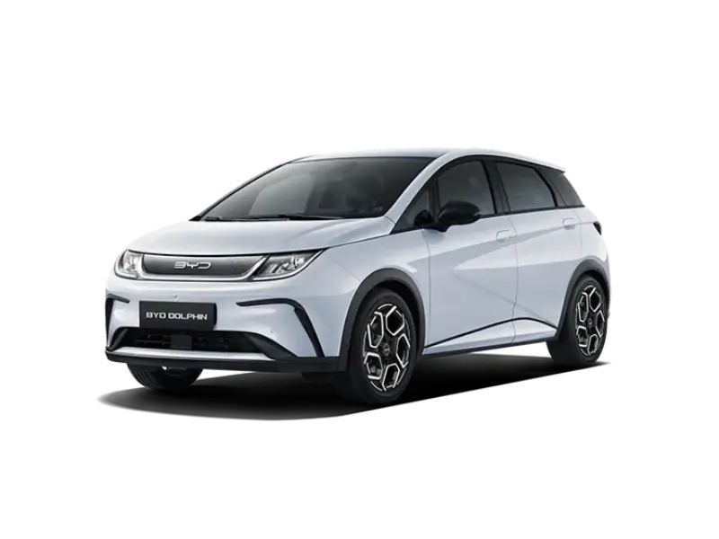 Nuova BYD DOLPHIN vista anteriore, compatta 100% elettrica dal design moderno e dinamico disponibile presso Auto Zatti.