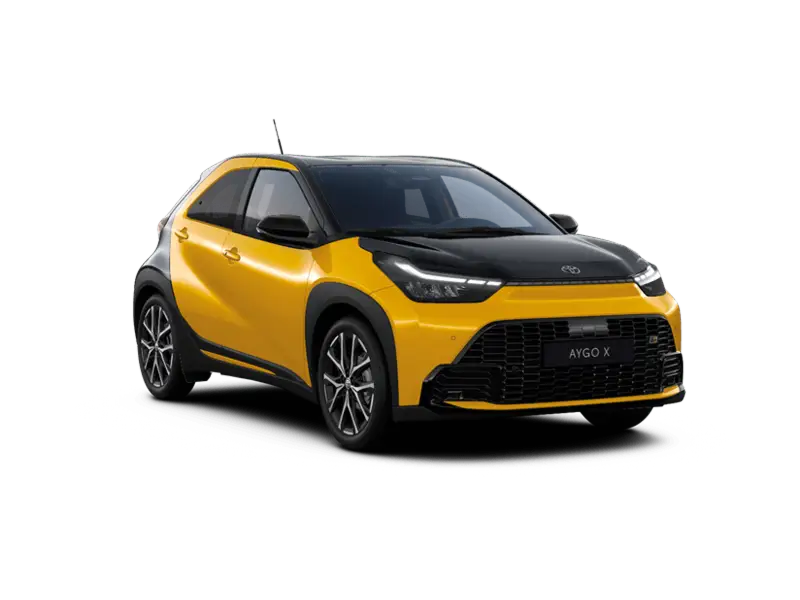 Nuova Toyota Aygo X vista anteriore, crossover urbano ibrido disponibile da Auto Zatti a Mantova, Brescia e Verona.