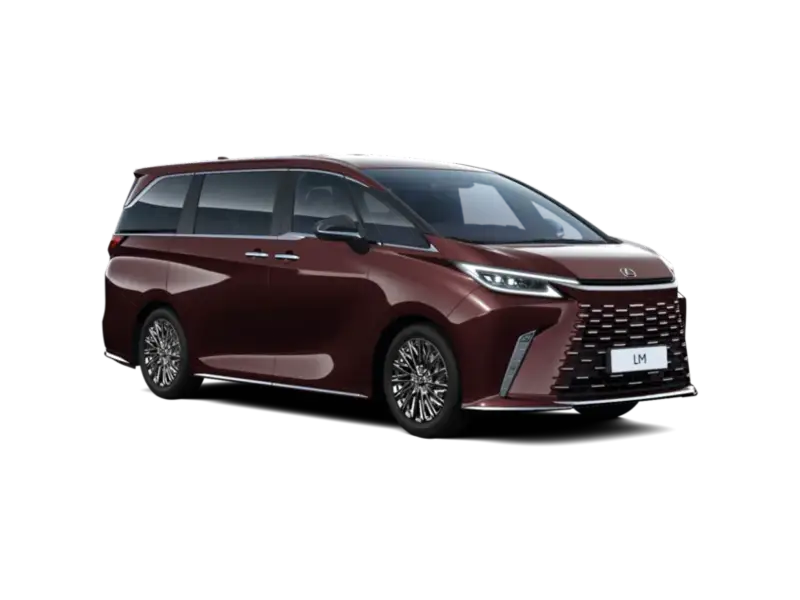 Nuova Lexus LM Hybrid vista anteriore, Luxury Mover premium disponibile presso Auto Zatti, progettata per offrire comfort e raffinatezza di prima classe.