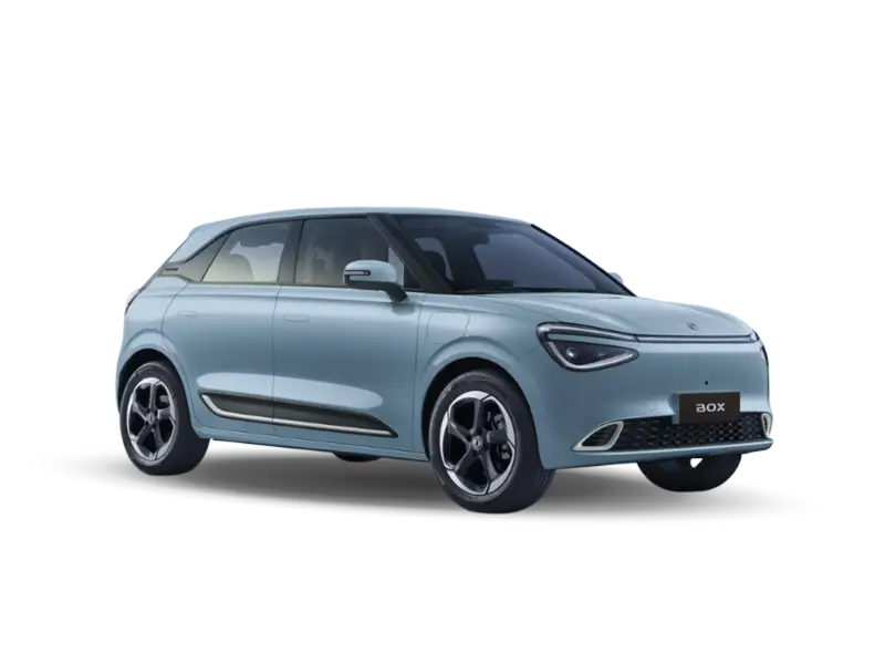 Nuova Dongfeng Box vista anteriore, city car 100% elettrica dal design moderno e compatto disponibile presso Auto Zatti.