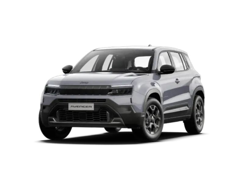 Nuova Jeep Avenger vista anteriore, SUV compatto dal design moderno con iconica griglia Jeep a sette feritoie disponibile presso Auto Zatti.