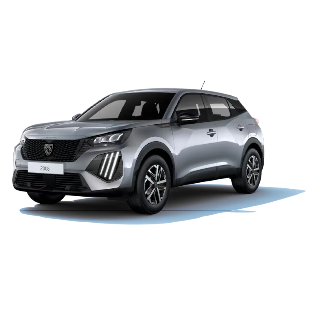Nuova Peugeot 2008 vista anteriore, SUV compatto dal design moderno con iconica firma luminosa a tre artigli disponibile presso Auto Zatti.