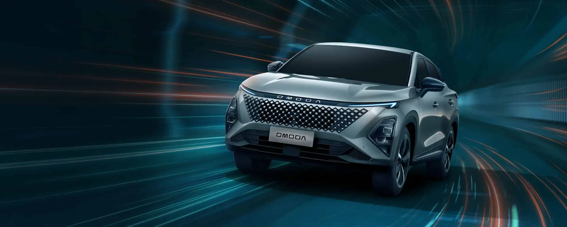 Nuova OMODA 5 vista anteriore, SUV crossover dal design futuristico e sportivo disponibile presso Auto Zatti.